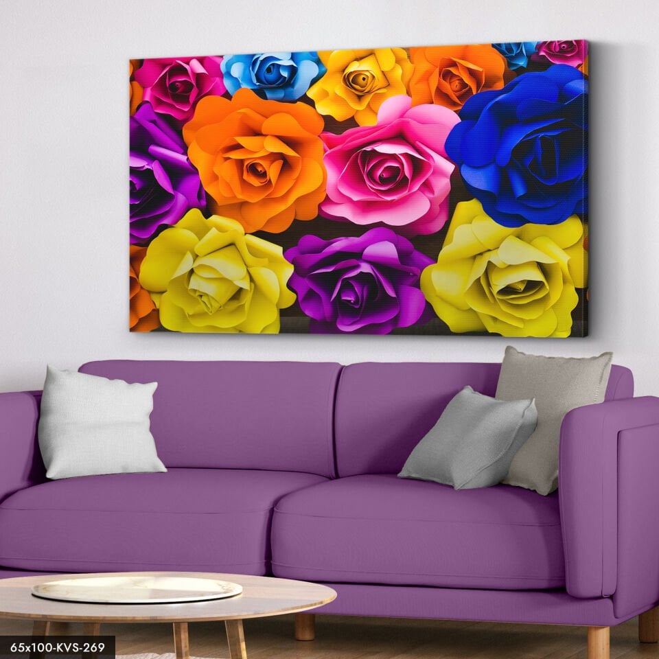 Renkli Çiçekler Kanvas - Canvas Tablo