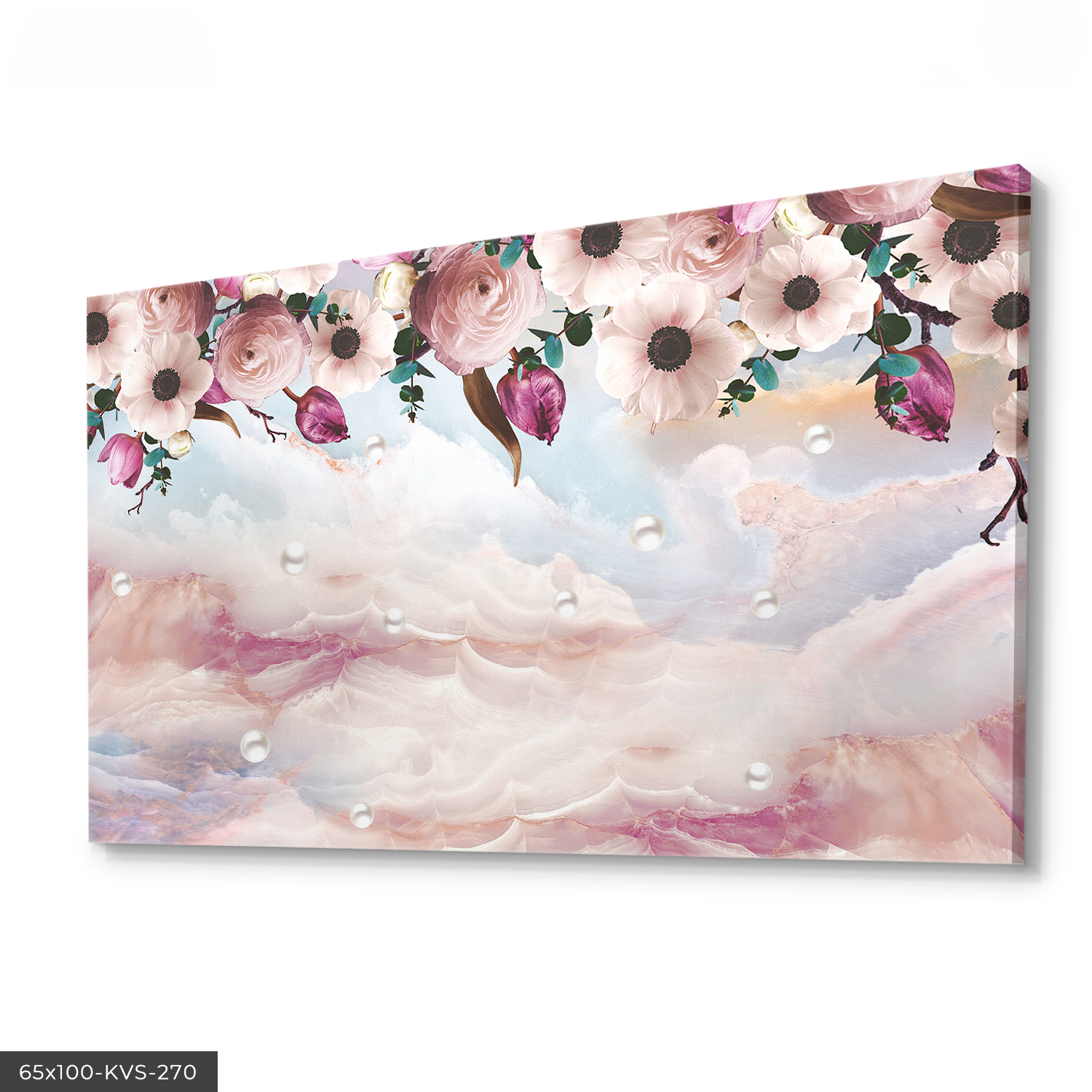 Pembe Çiçekler Kanvas - Canvas Tablo