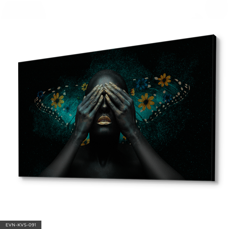 Siyahi Kadın Tek Parça Kanvas Canvas Tablo Tablo