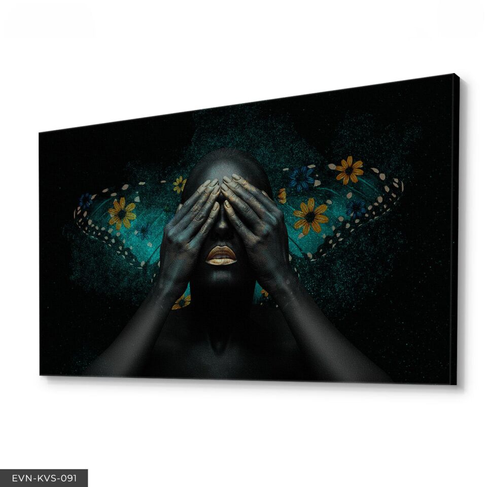 Siyahi Kadın Tek Parça Kanvas Canvas Tablo Tablo