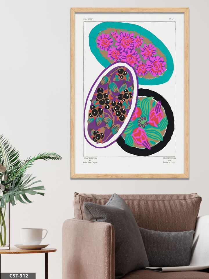 Kahvaltı Tabağı Tek Parça Ahşap Çerçeveli Tablo Naturel - 50 x 70 CM