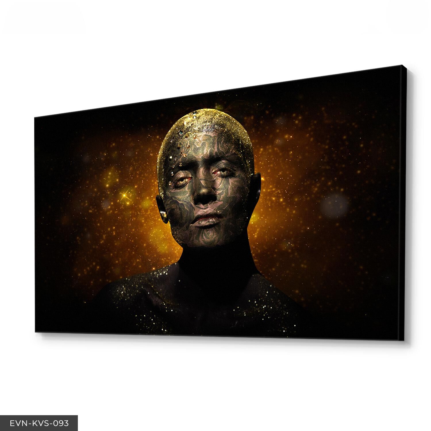 Siyahi Kadın Tek Parça Kanvas Canvas Tablo Tablo 40 x 30 CM - Çok Renkli