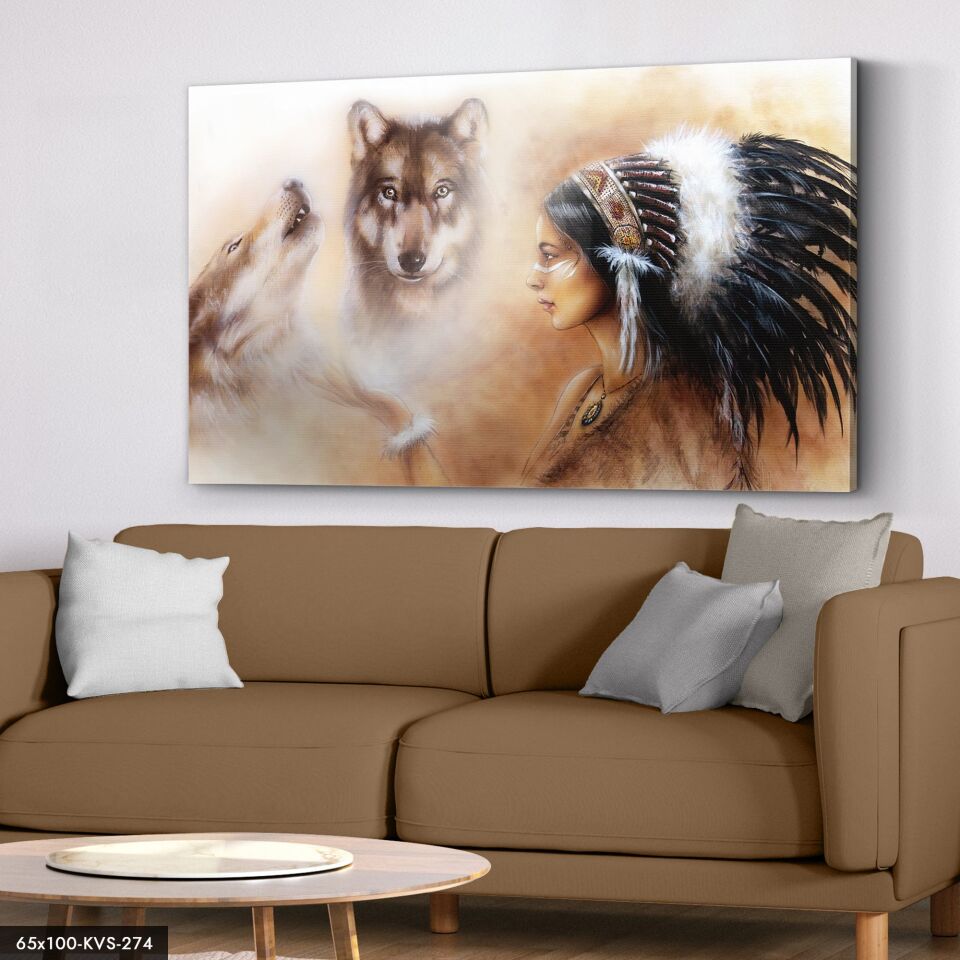 Kızıldereli Kurtlar Kanvas - Canvas Tablo 40 x 30 CM - Çok Renkli