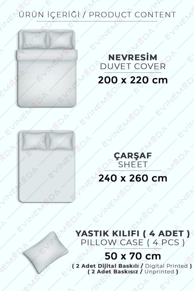 Renkli Çiçekler Dijital Baskılı 3D 3 Boyutlu Çift Kişilik Nevresim Takımı Çift Kişilik