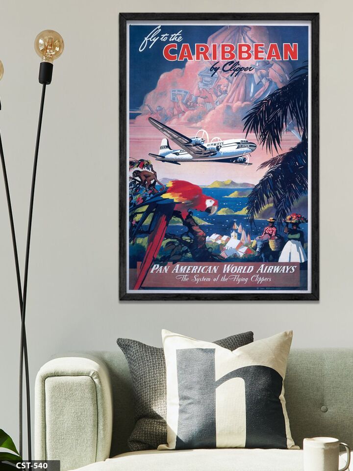 Caribbean By Clibber Tek Parça Ahşap Çerçeveli Tablo Siyah - 40 x 60 CM
