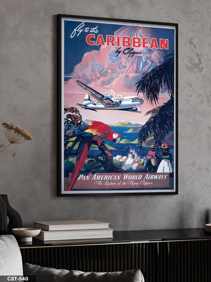 Caribbean By Clibber Tek Parça Ahşap Çerçeveli Tablo Siyah - 40 x 60 CM