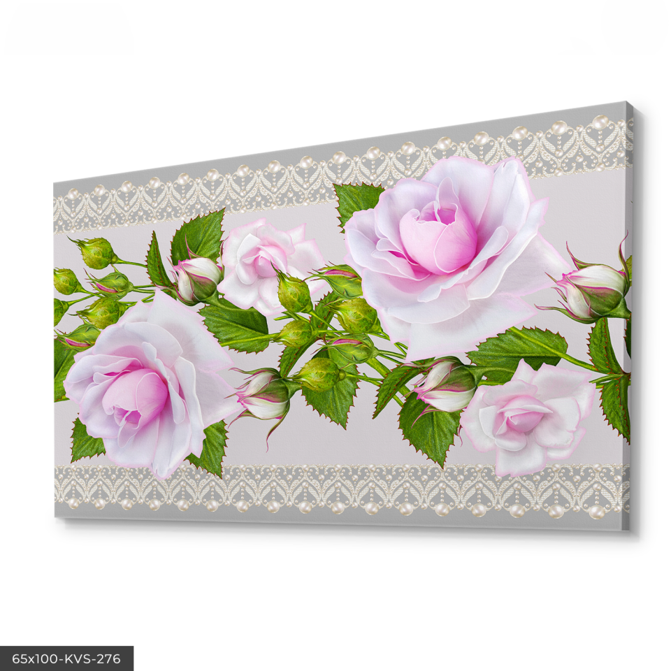 Pembe Çiçekler Kanvas - Canvas Tablo