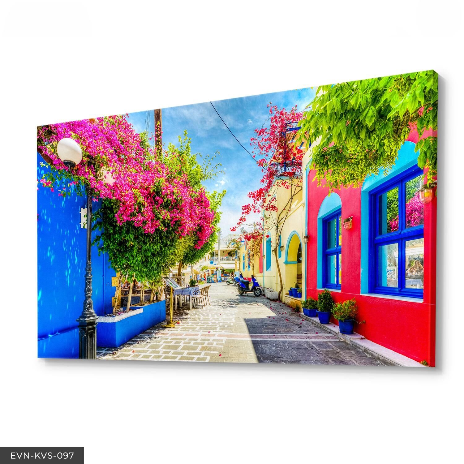 Sokak Manzarası Tek Parça Kanvas Canvas Tablo Tablo 40 x 30 CM - Çok Renkli