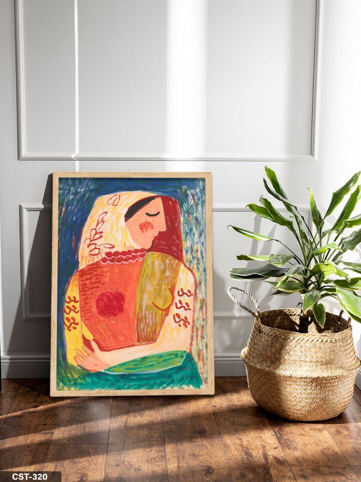 Pablo Picasso Kucaklaşan Kadınlar Tek Parça Ahşap Çerçeveli Tablo Naturel - 50 x 70 CM