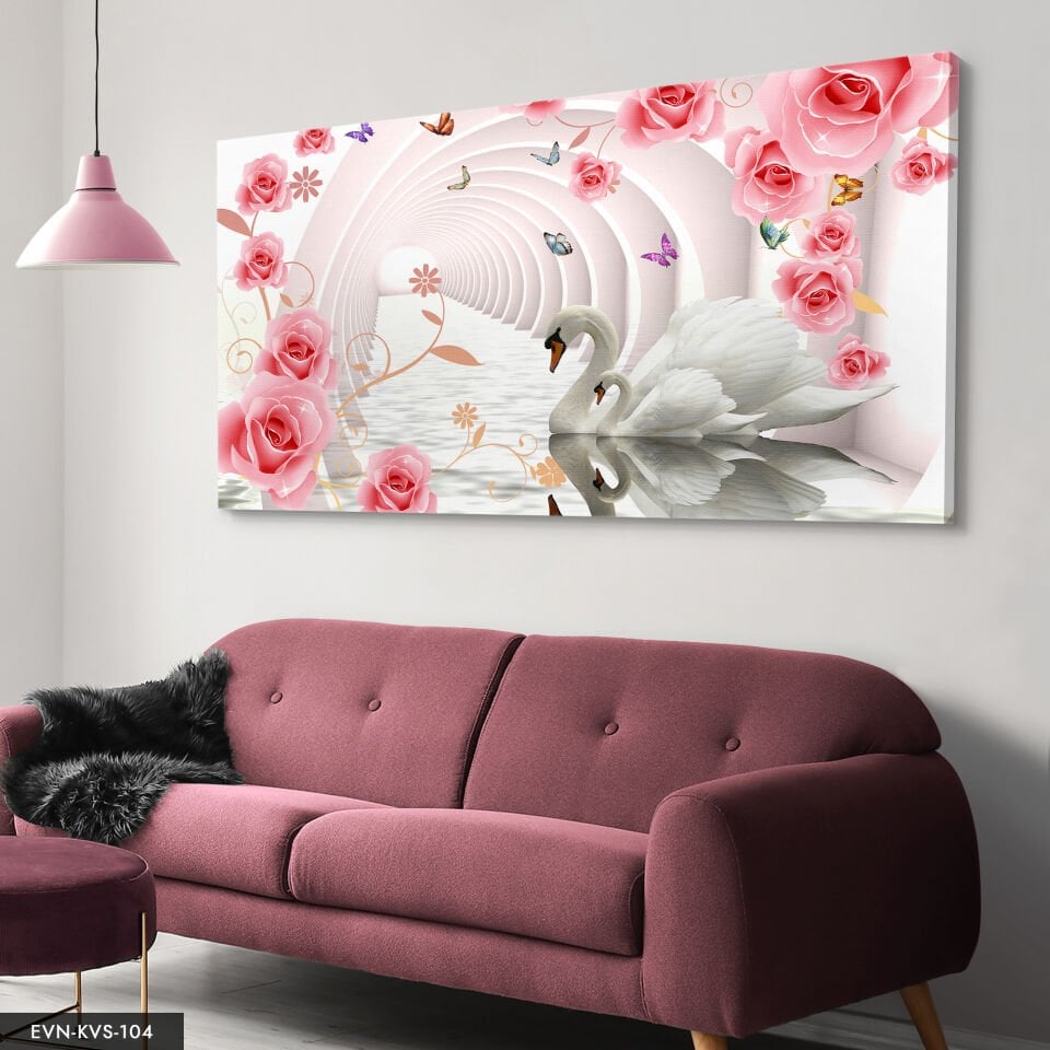 Kuğular Tek Parça Kanvas Canvas Tablo Tablo