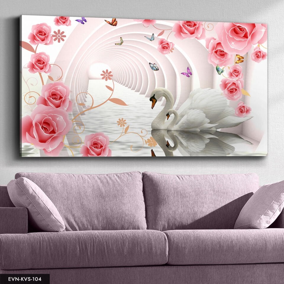 Kuğular Tek Parça Kanvas Canvas Tablo Tablo