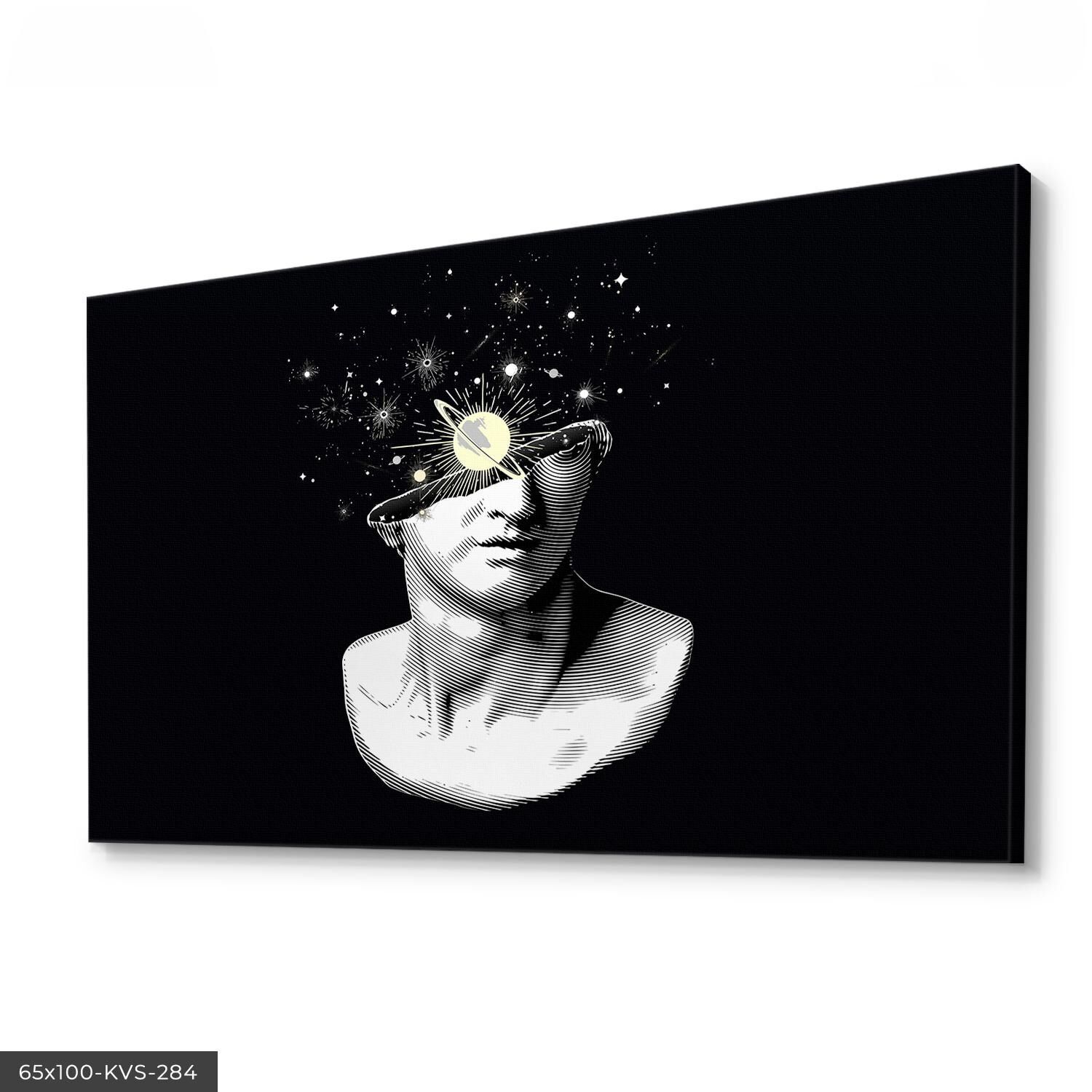 Heykel Portre Kanvas - Canvas Tablo 40 x 30 CM - Çok Renkli