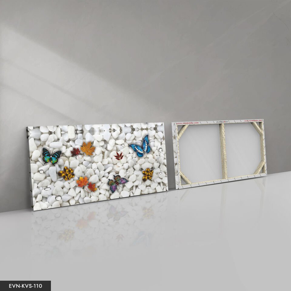 Kelebekler Tek Parça Kanvas Canvas Tablo Tablo