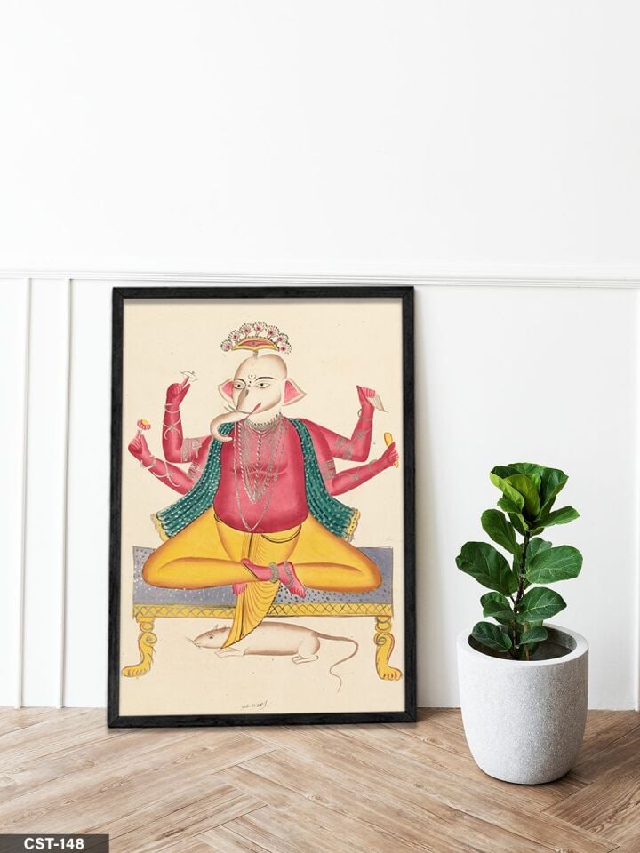 Ellerini Kaldırmış Figür illüstrasyon Tek Parça Ahşap Çerçeveli Tablo Siyah - 30 x 40 CM
