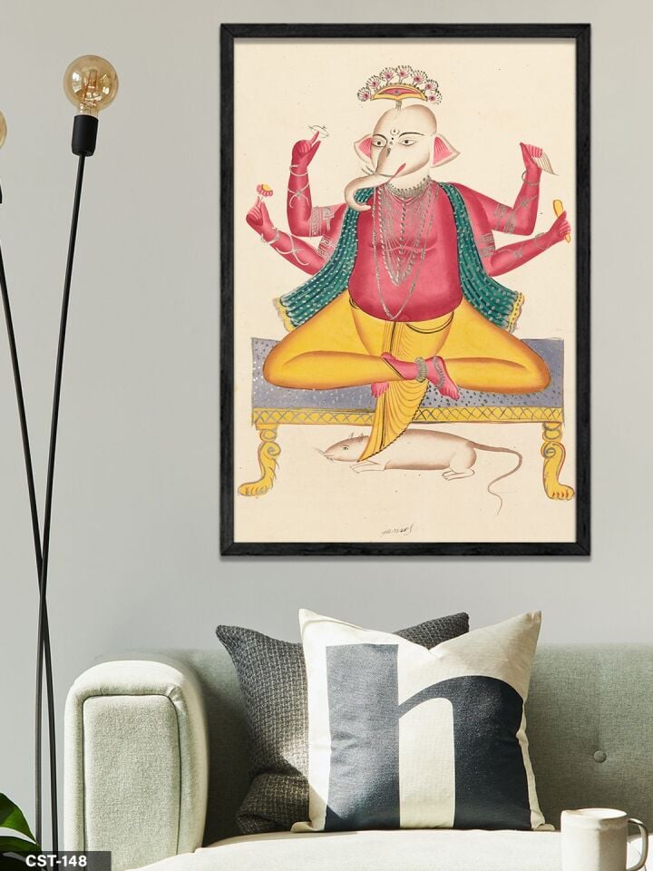 Ellerini Kaldırmış Figür illüstrasyon Tek Parça Ahşap Çerçeveli Tablo Siyah - 30 x 40 CM