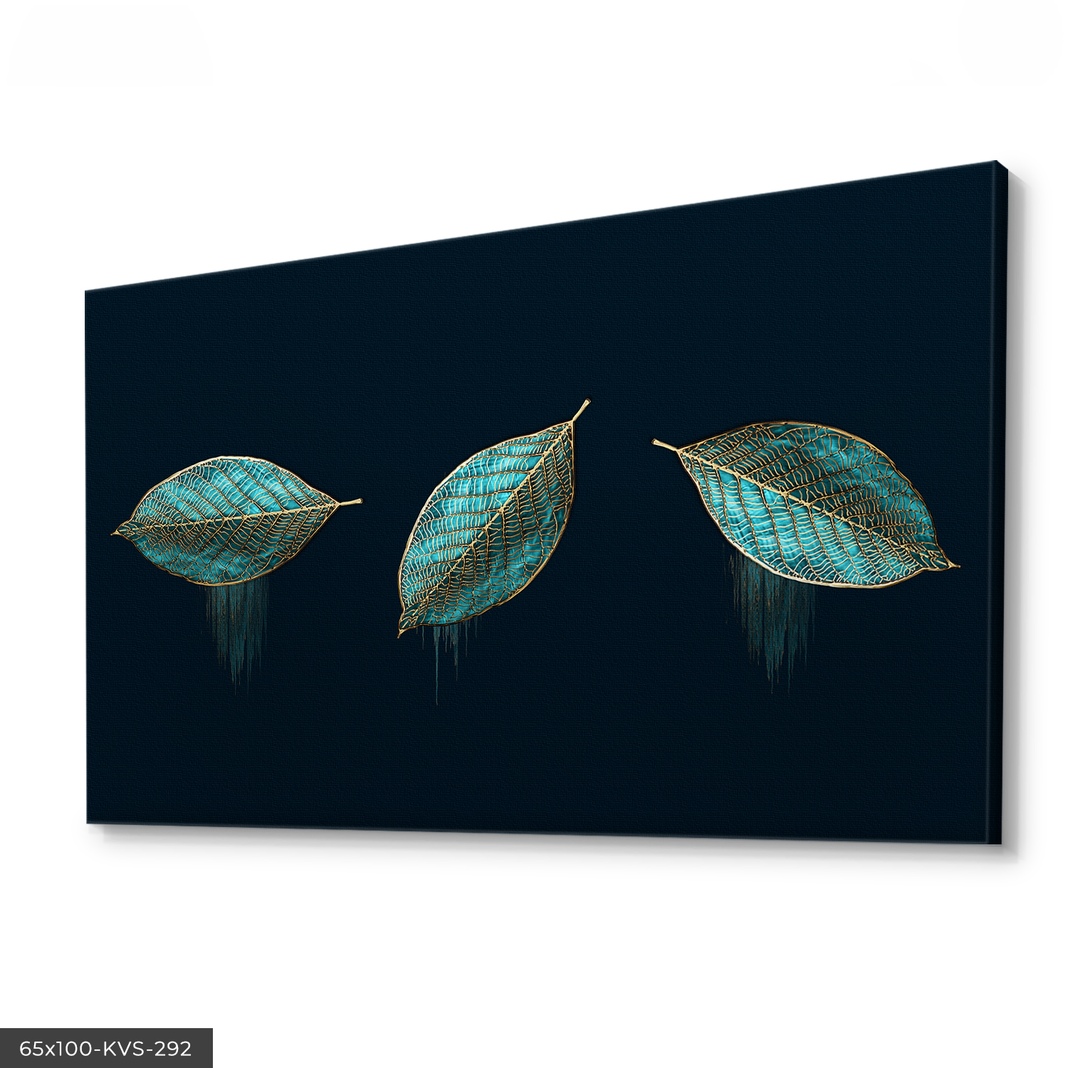 Turkuaz Yapraklar Kanvas - Canvas Tablo