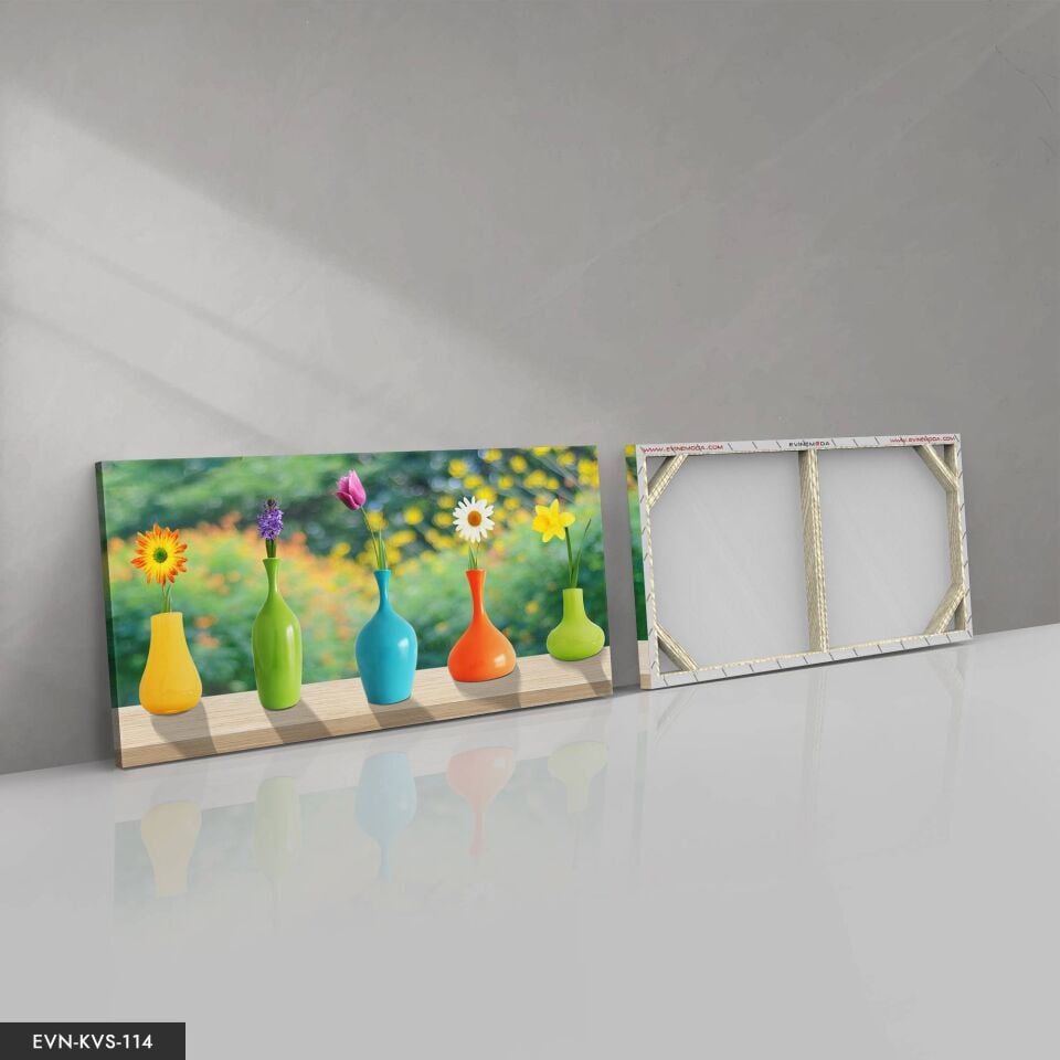 Çiçekler Tek Parça Kanvas Canvas Tablo Tablo 40 x 30 CM - Çok Renkli