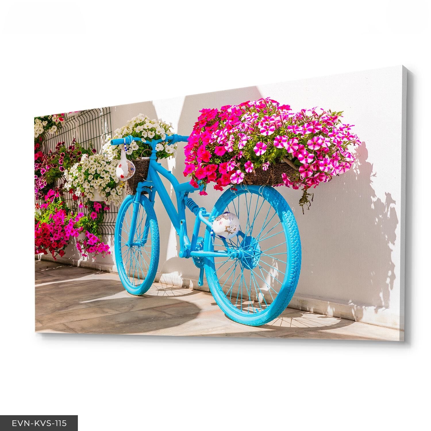 Mavi Bisiklet Tek Parça Kanvas Canvas Tablo Tablo 40 x 30 CM - Çok Renkli
