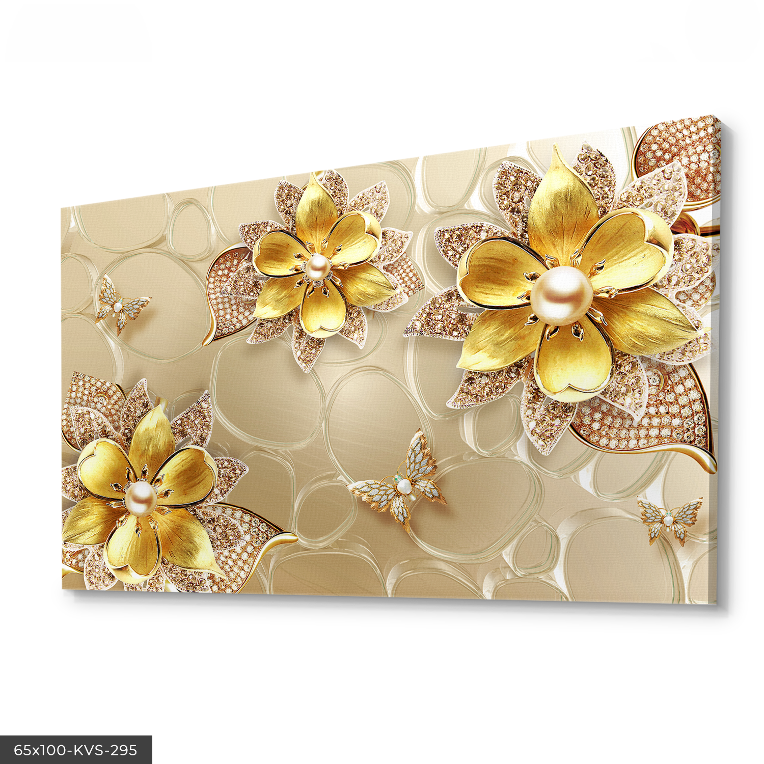 Gold Yapraklar Kanvas - Canvas Tablo