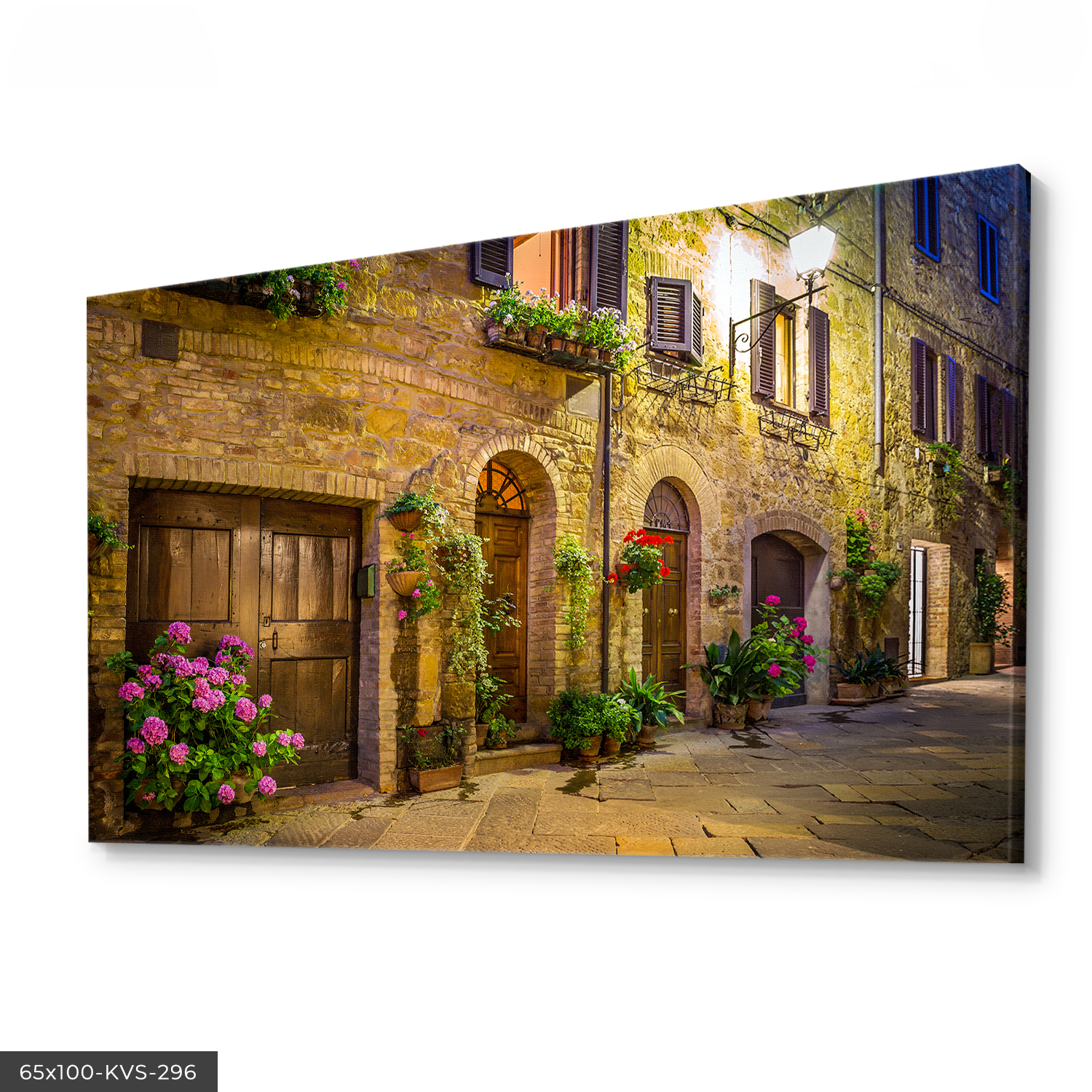 Çiçekli Evler Kanvas - Canvas Tablo