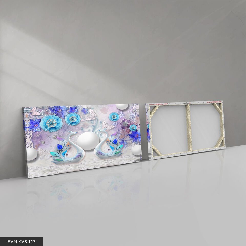 Kuğulu Tek Parça Kanvas Canvas Tablo Tablo