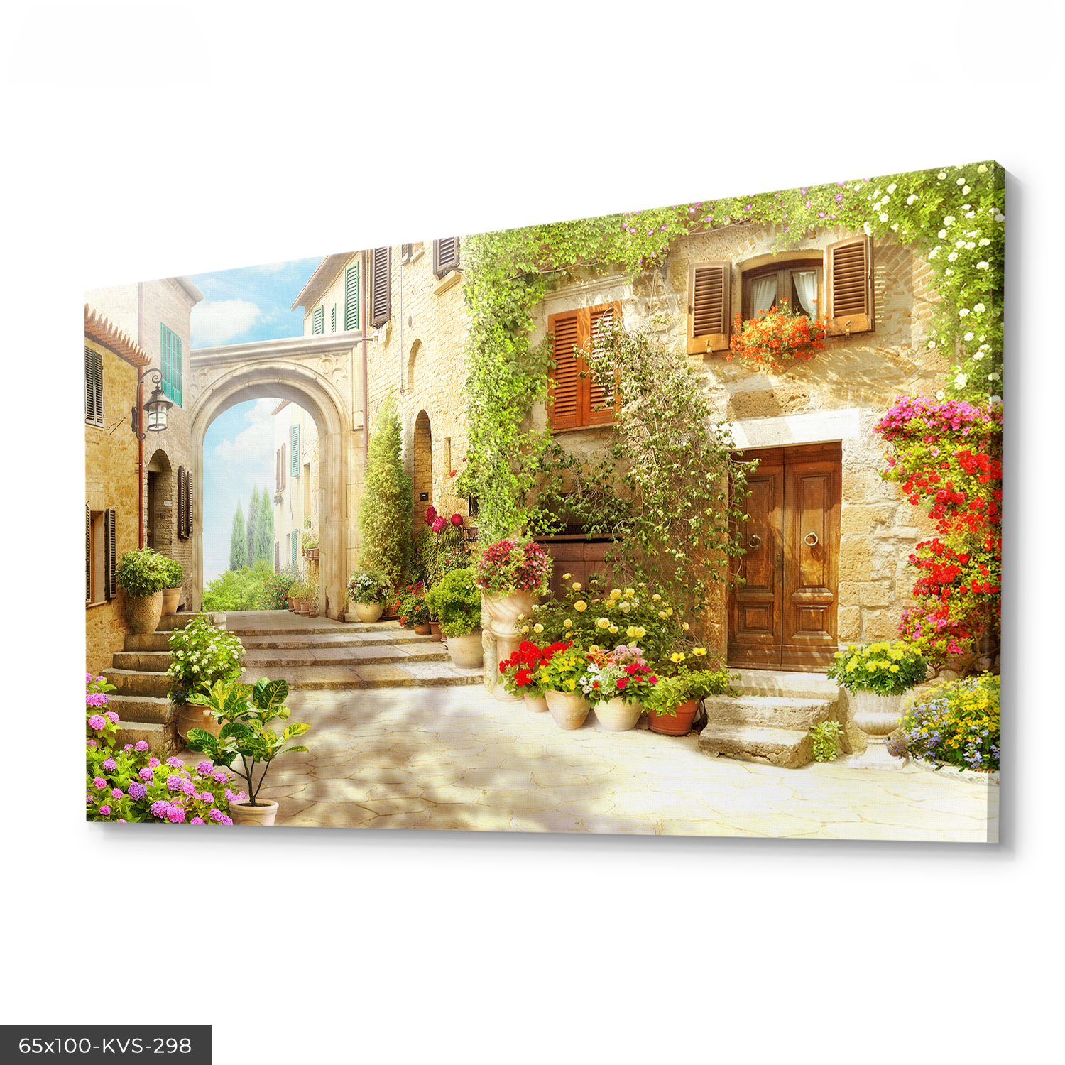 Çiçekli Yol Kanvas - Canvas Tablo