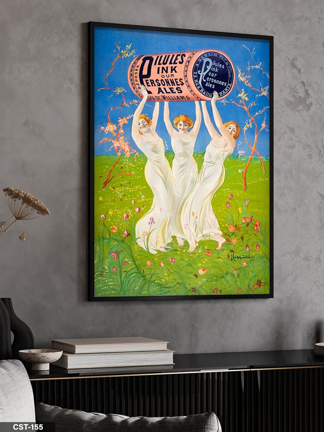 Dans Eden Fantastik Figürler Tek Parça Ahşap Çerçeveli Tablo Siyah - 30 x 40 CM