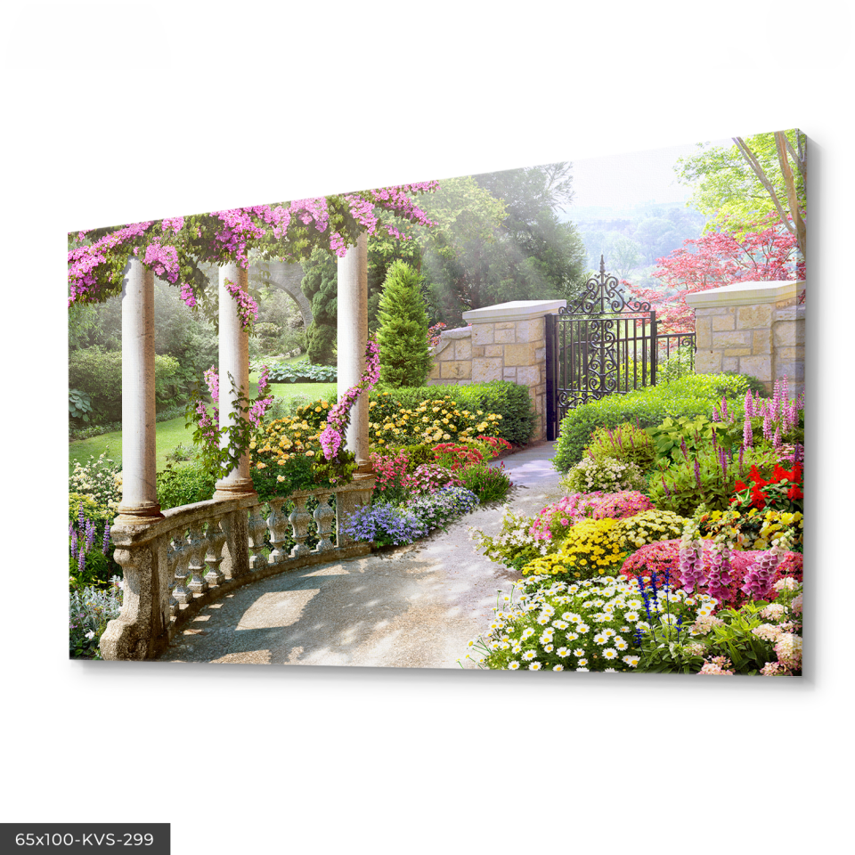 Çiçekli Bahçe Kanvas - Canvas Tablo