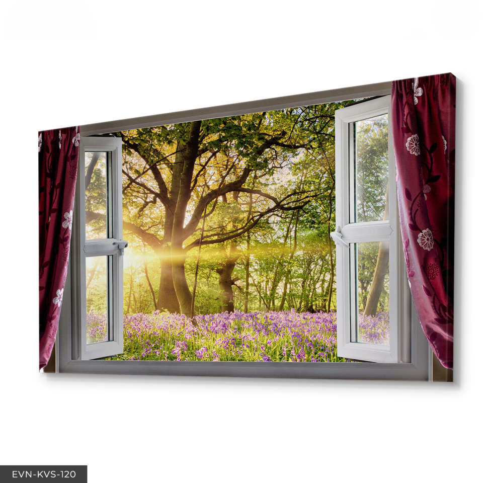 Doğaya Açılan Pencere Tek Parça Kanvas Canvas Tablo Tablo 140 x 90 CM - Çok Renkli