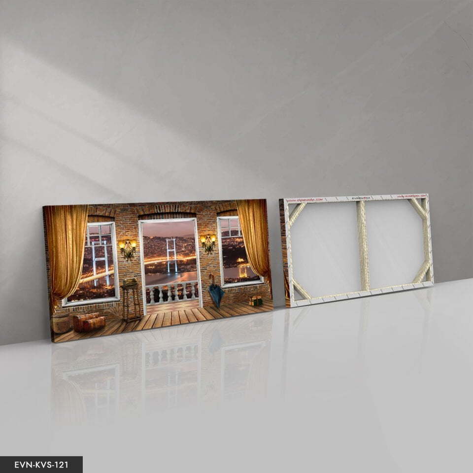 Istanbul Boğazı Tek Parça Kanvas Canvas Tablo Tablo 140 x 90 CM - Çok Renkli