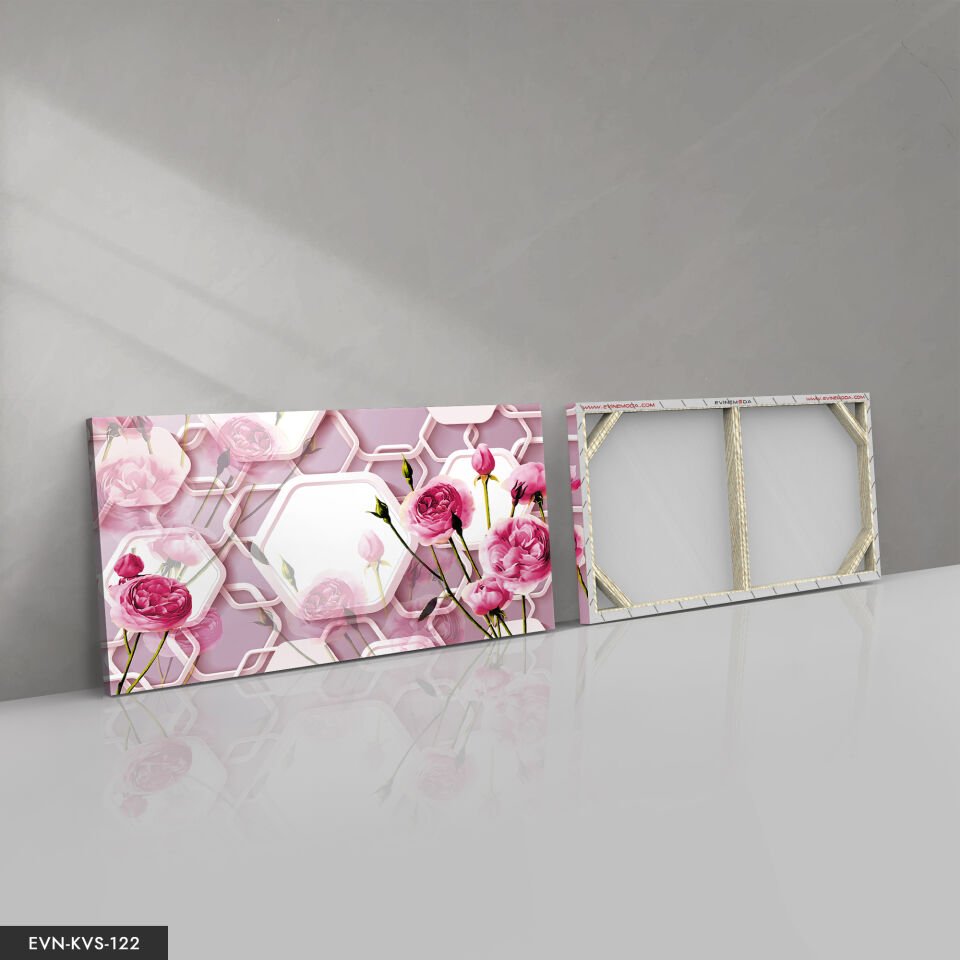 Pembe Güller Tek Parça Kanvas Canvas Tablo Tablo