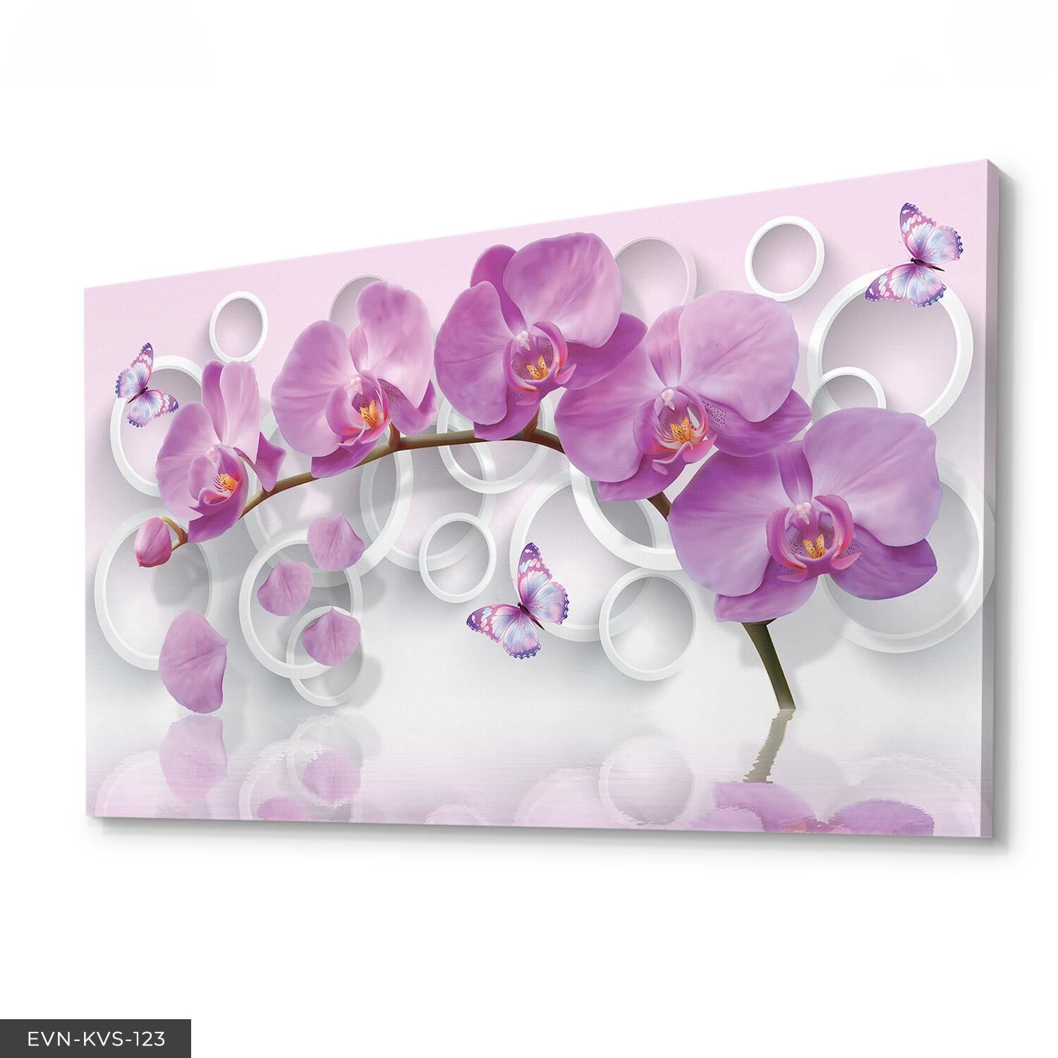 Mor Orkide Tek Parça Kanvas Canvas Tablo Tablo 40 x 30 CM - Çok Renkli