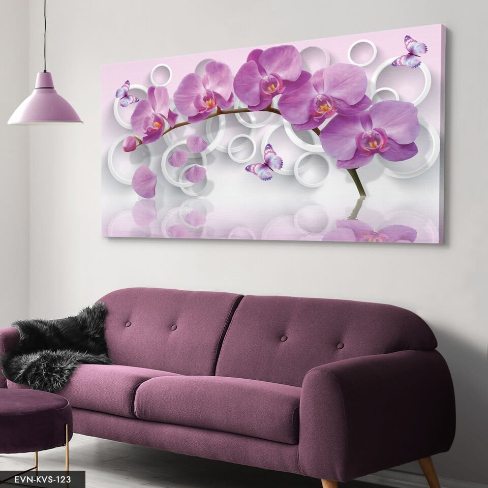 Mor Orkide Tek Parça Kanvas Canvas Tablo Tablo