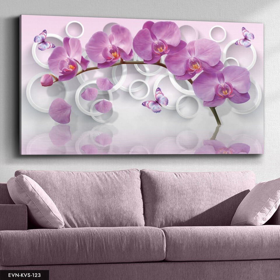 Mor Orkide Tek Parça Kanvas Canvas Tablo Tablo