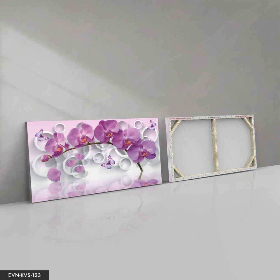 Mor Orkide Tek Parça Kanvas Canvas Tablo Tablo
