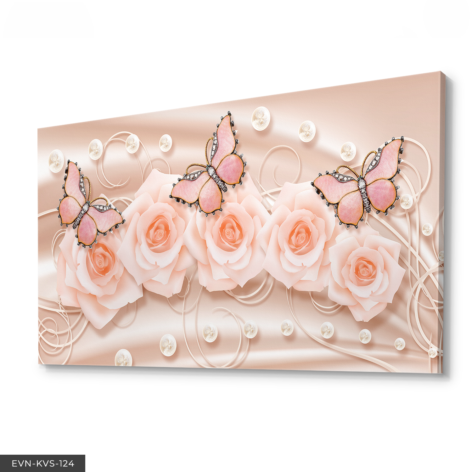 Pembe Kelebekler Tek Parça Kanvas Canvas Tablo Tablo