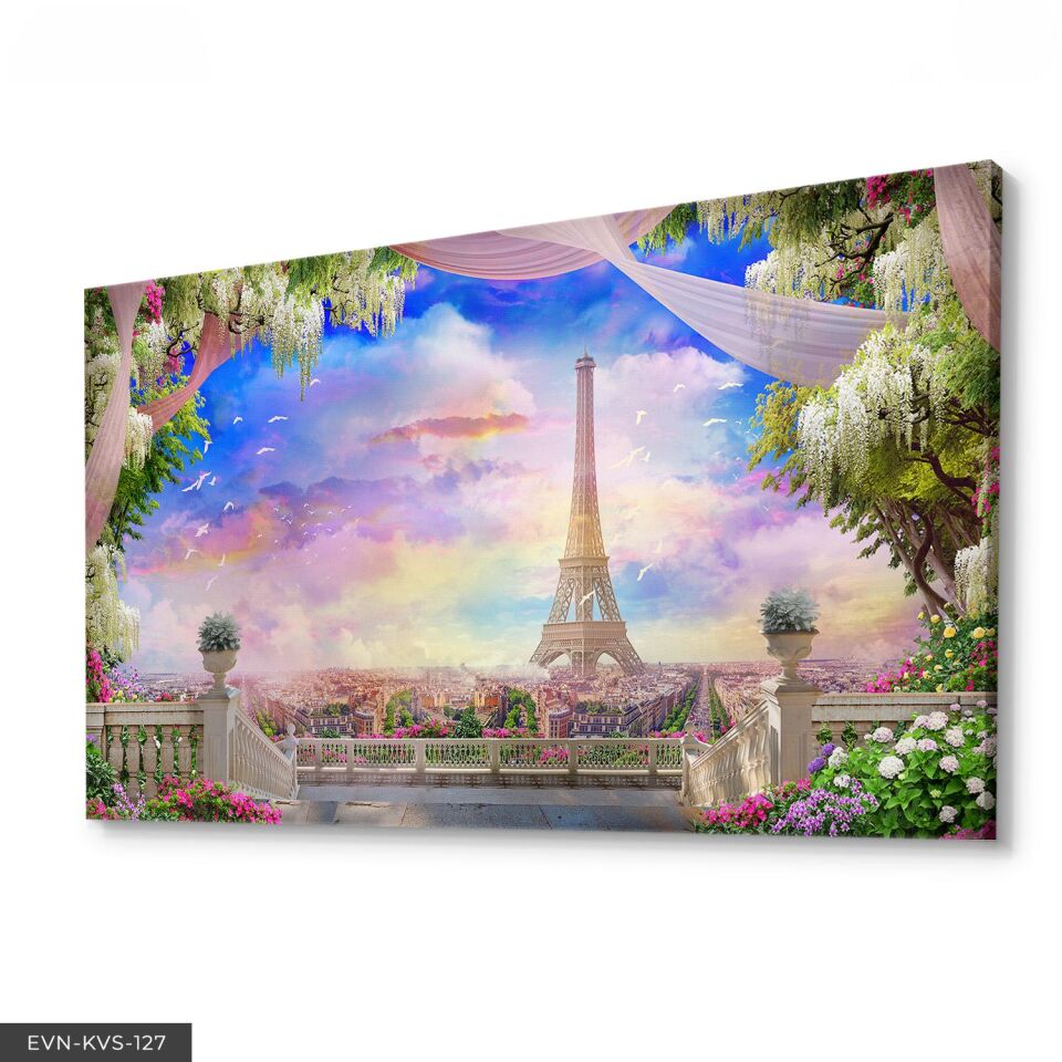 Eyfel Kulesi Tek Parça Kanvas Canvas Tablo Tablo