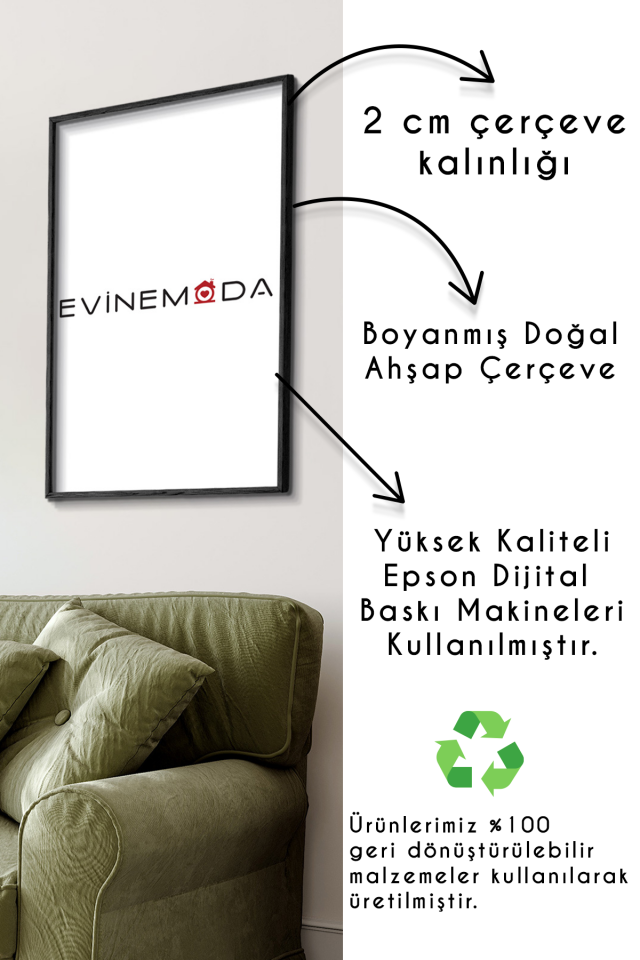 Sanatsal Tüy Desen 3 Parça Ahşap Çerçeveli Tablo ACT Siyah - 20 x 30 CM