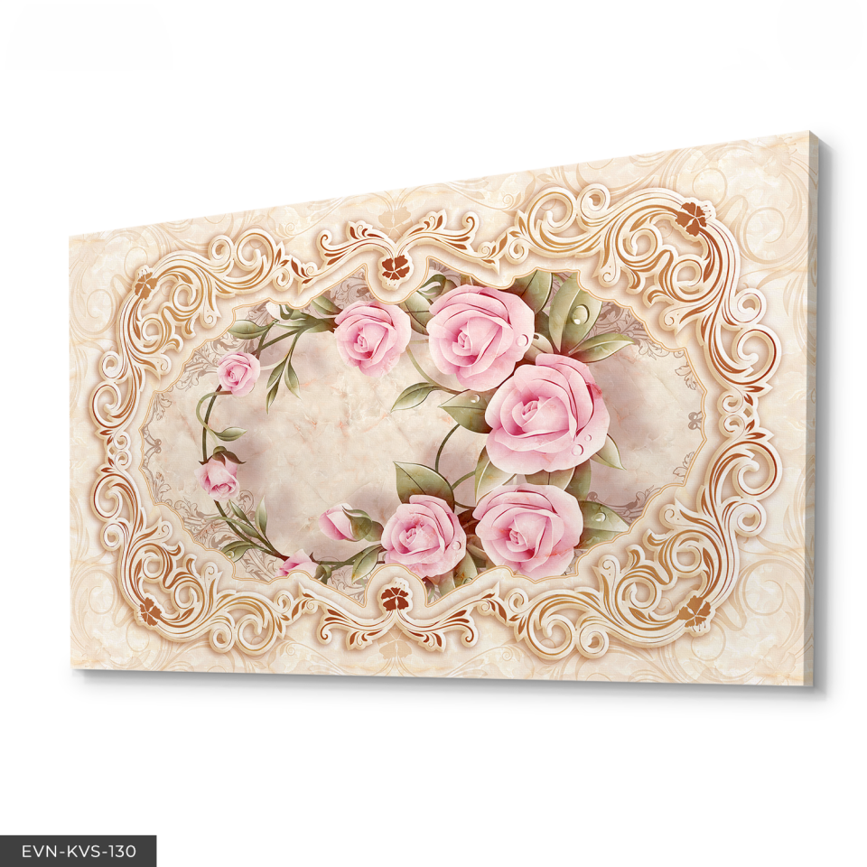 Pembe Gül Tek Parça Kanvas Canvas Tablo Tablo