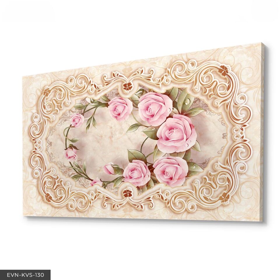 Pembe Gül Tek Parça Kanvas Canvas Tablo Tablo