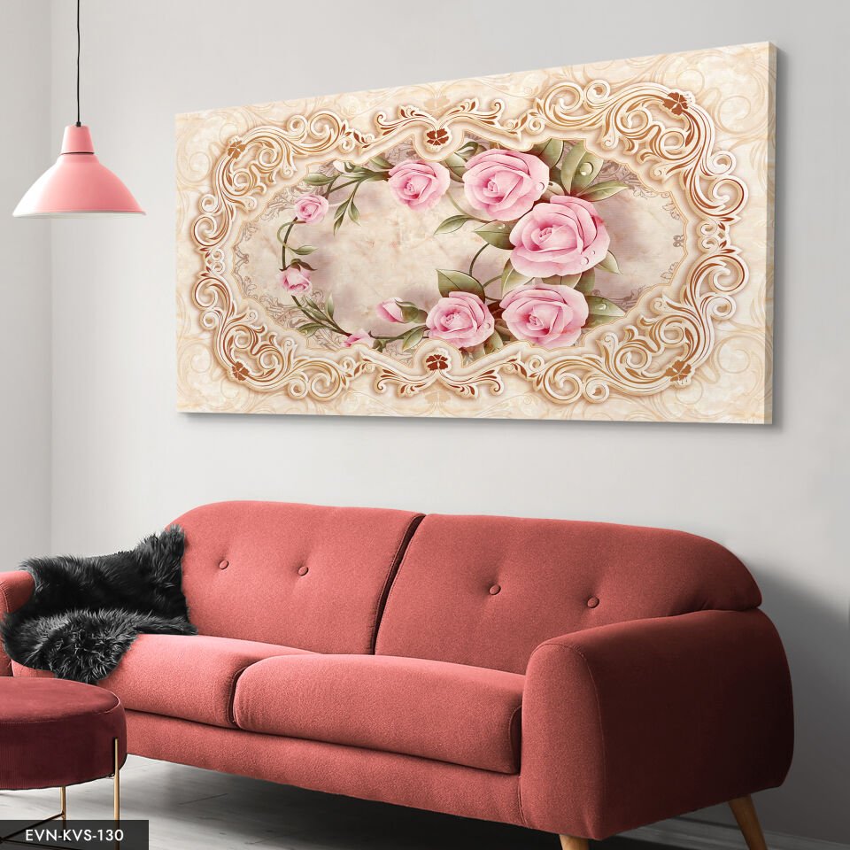 Pembe Gül Tek Parça Kanvas Canvas Tablo Tablo