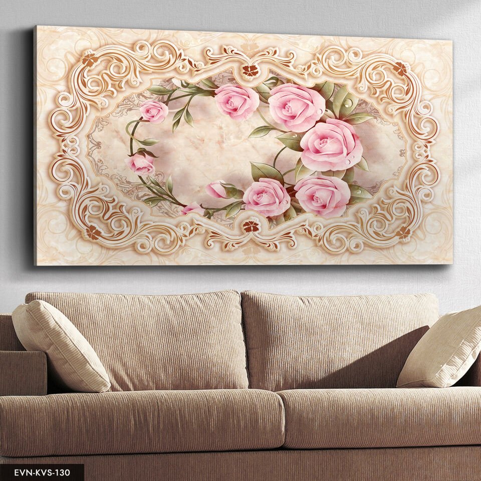 Pembe Gül Tek Parça Kanvas Canvas Tablo Tablo