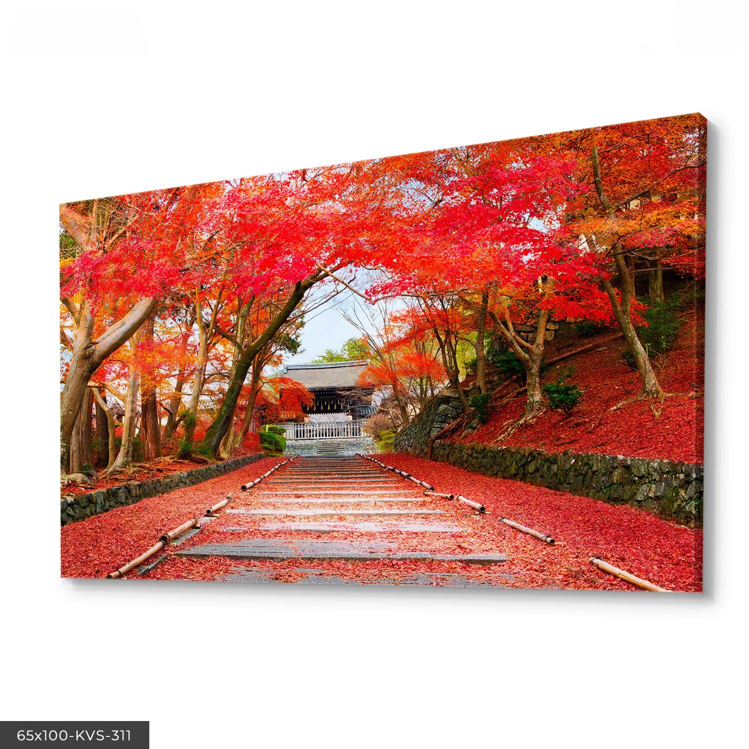 Kırmızı Yol Kanvas - Canvas Tablo 40 x 30 CM - Çok Renkli