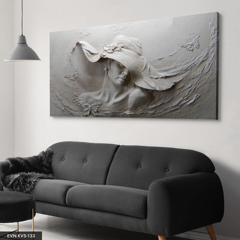 Masum Kadın Tek Parça Kanvas Canvas Tablo Tablo 40 x 30 CM - Çok Renkli