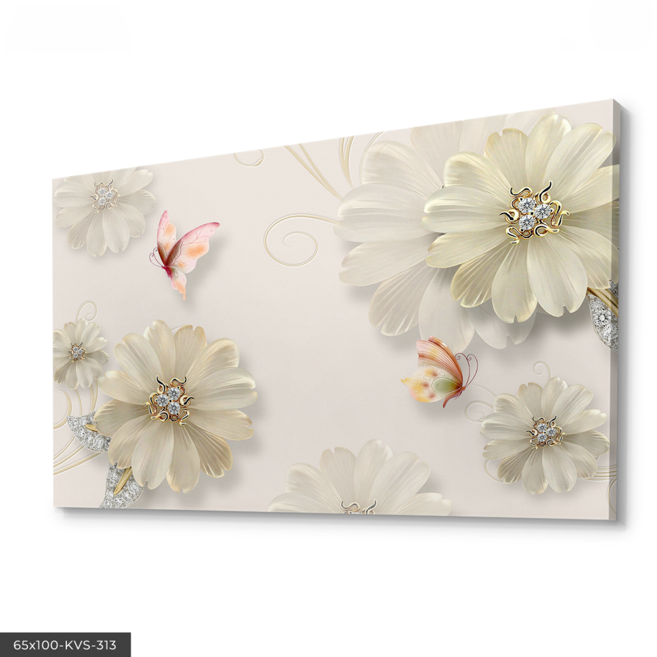 Incili Çiçekler Kanvas - Canvas Tablo