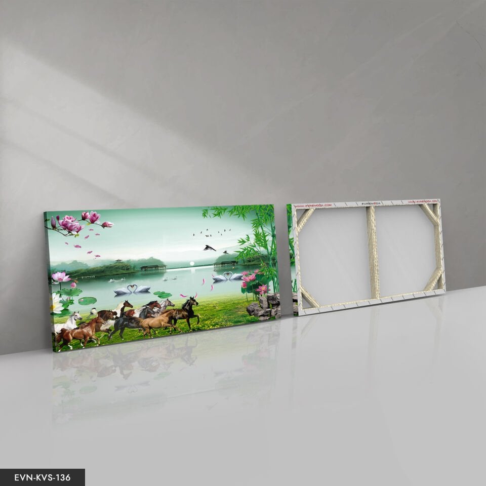 Doğadaki Atlar Tek Parça Kanvas Canvas Tablo Tablo