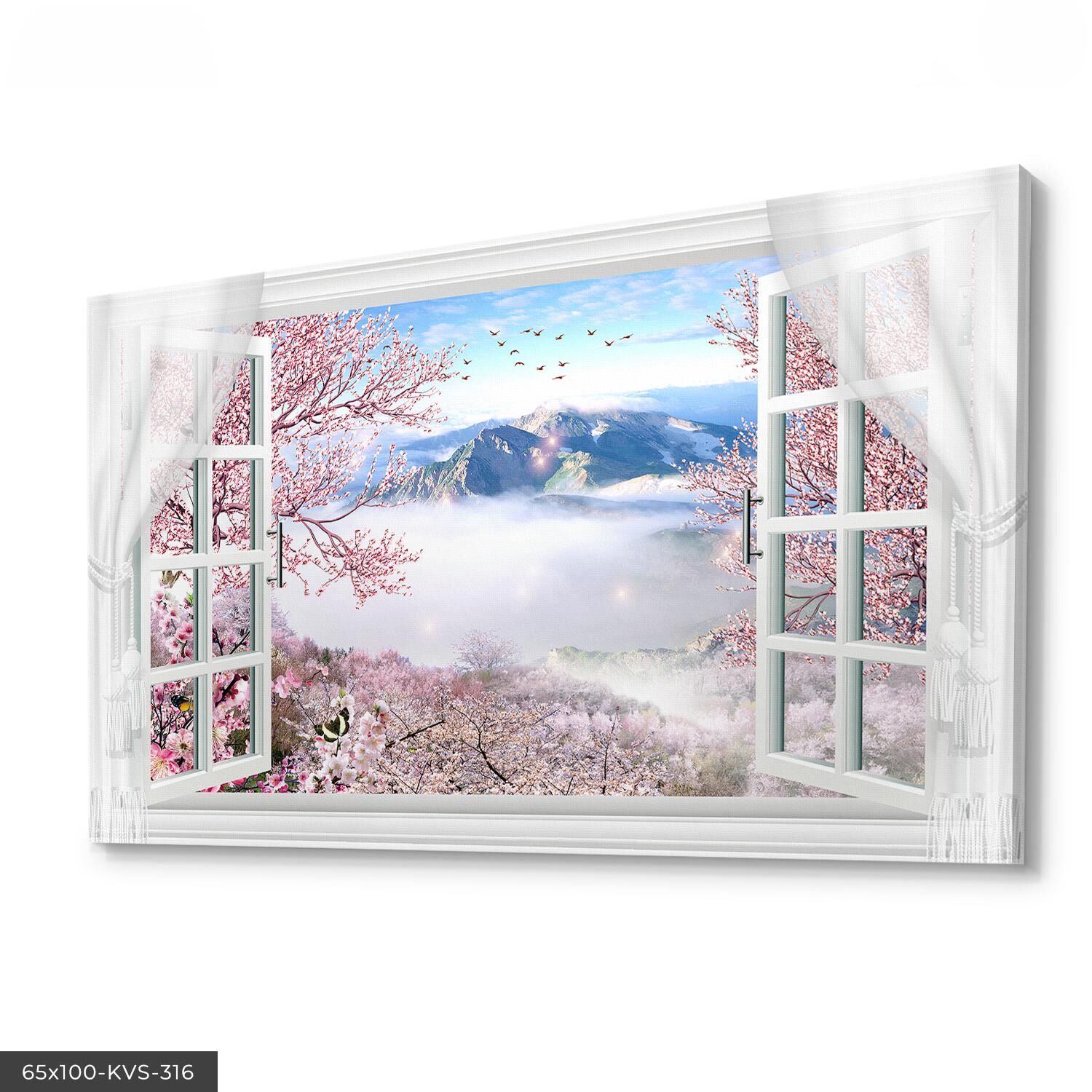 Doğaya Açılan Pencere Kanvas - Canvas Tablo 40 x 30 CM - Çok Renkli