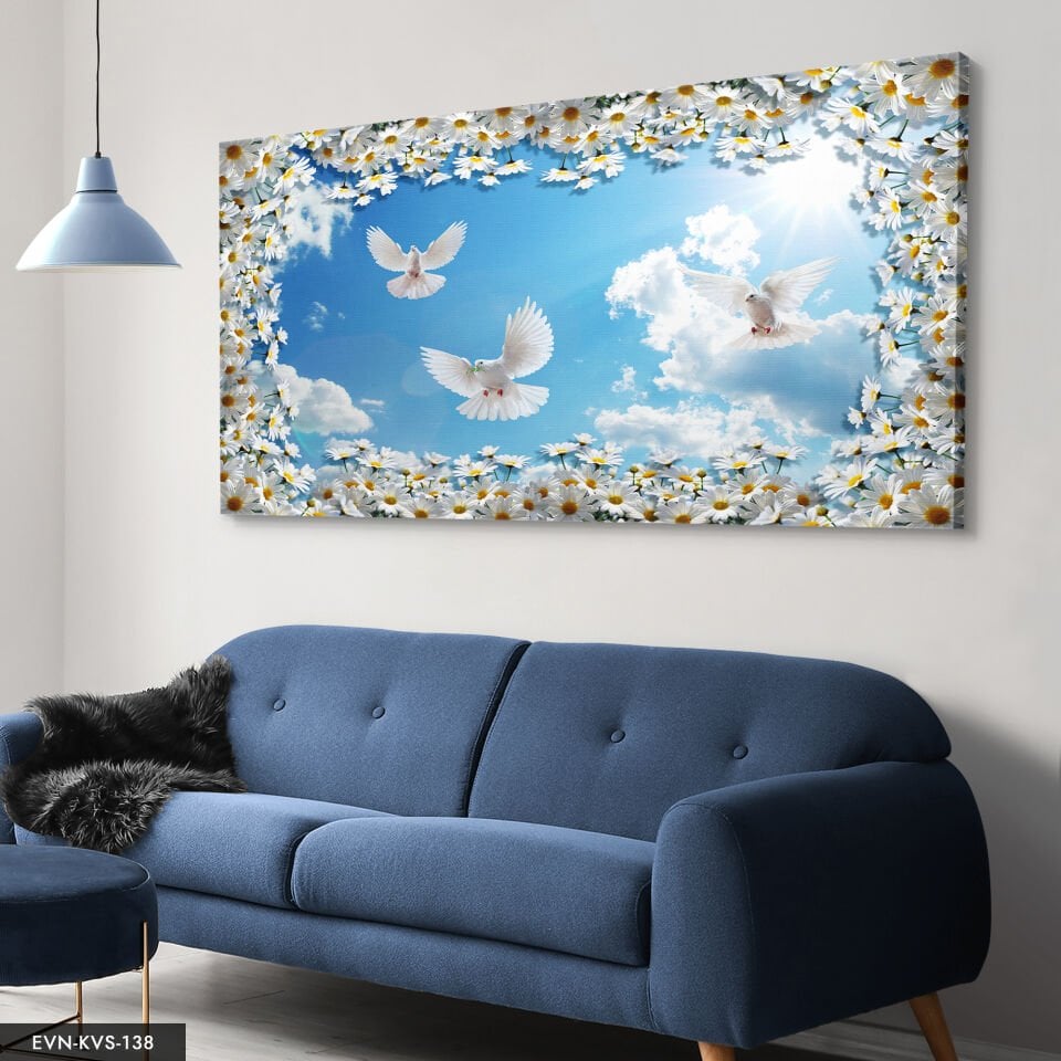 Beyaz Güvercin Tek Parça Kanvas Canvas Tablo Tablo