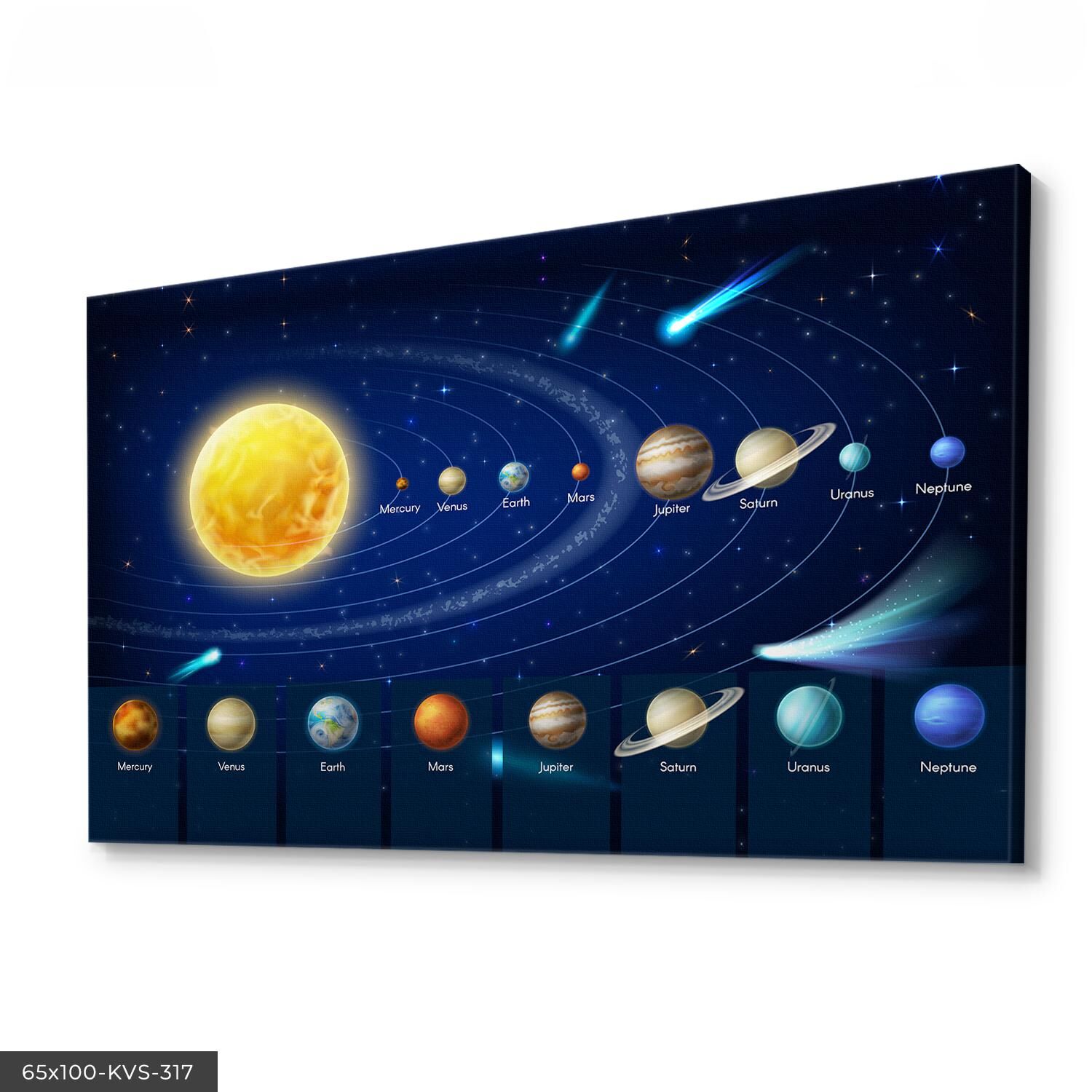 Uzay Haritası Kanvas - Canvas Tablo 40 x 30 CM - Çok Renkli