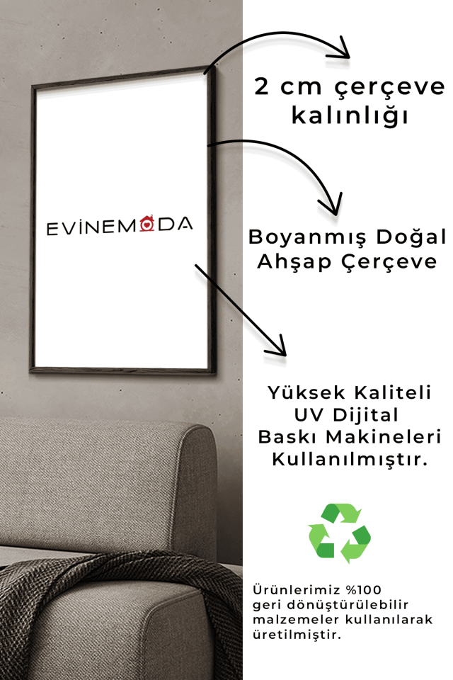 Yayoi Kusama & Matisse & Picasso 3 Parça Ahşap Çerçeveli Tablo ACT Siyah - 50 x 70 CM